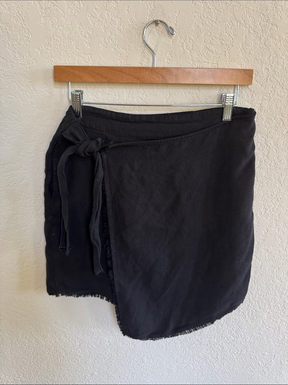 cloth & stone Black Wrap Mini Skirt with Tie